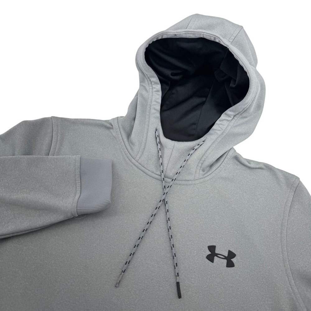 Under Armour Hoodie Mens Medium Gray ColdGear Loose Fit Pullover Sweatshirt